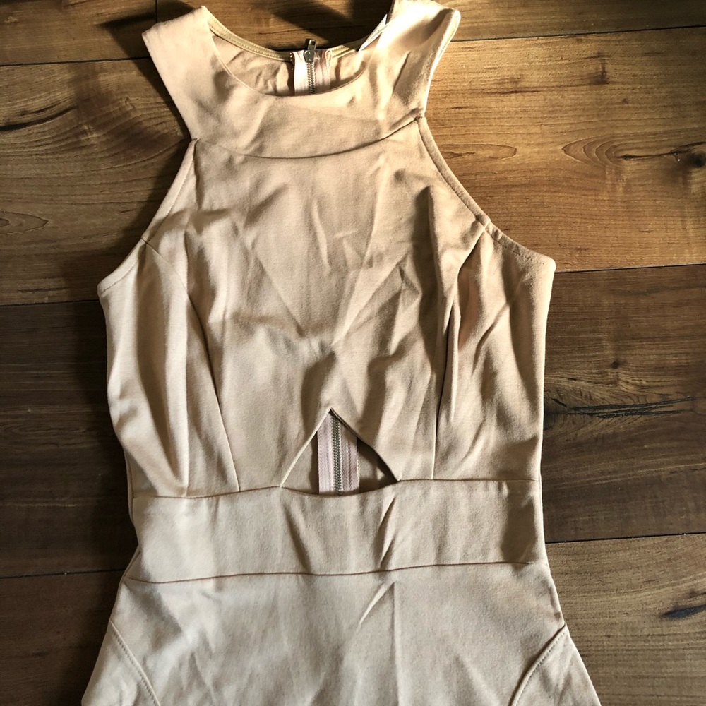 Nude midi dress